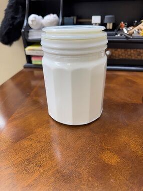 Milk Glass Jar 5-3/4” x 4”w